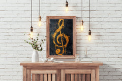 Yellow Musical Notes Wall Art