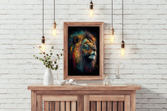 Painting of Volcanic Lion Head Wall Art