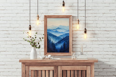 Misty Blue Mountains Wall Art