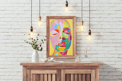 Colorful Face Painting Of Woman Wall Art