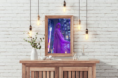 Purple Women Silk Dress Wall Art