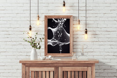 Water Splash Black & White Wall Art