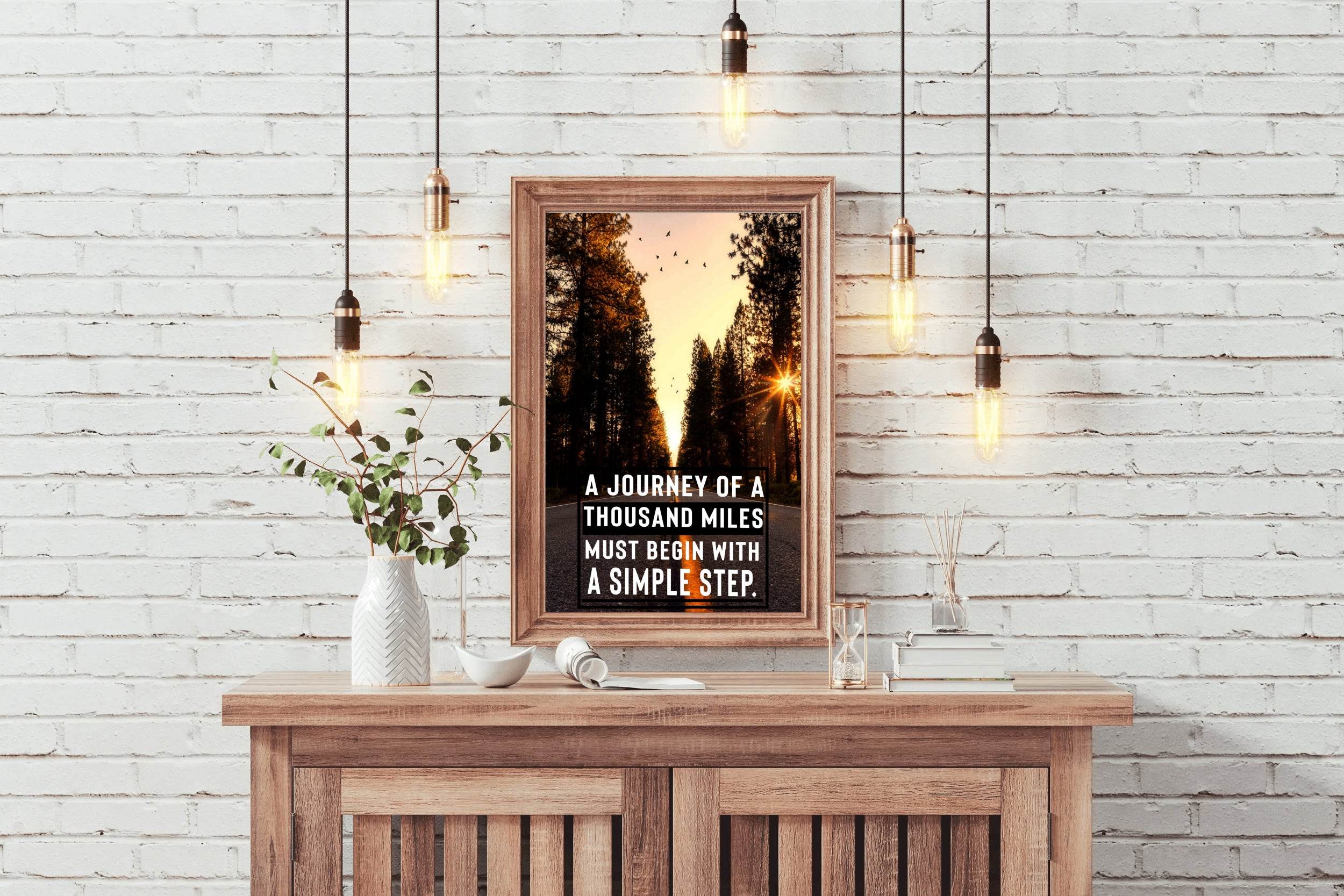 Thousand Mile Journey Motivational Wall Art - beink online art store