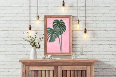 Monstera Deliciosa Plant Drawing Wall Art