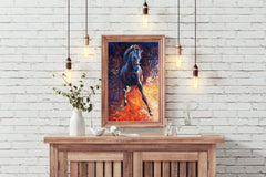 Oil Painting Of Rebellious Horse Wall Art