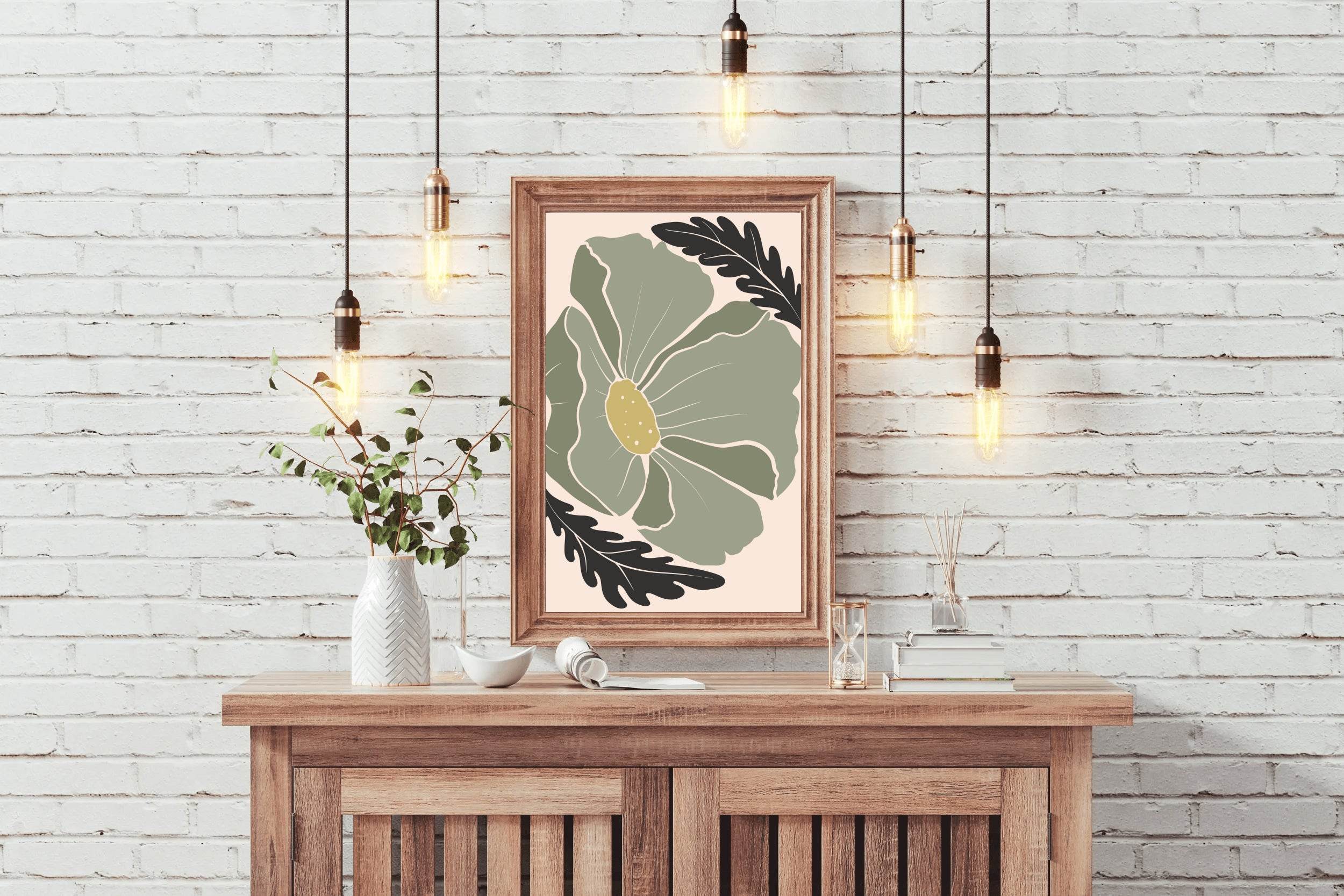 Giant Ivy Flower Painting Wall Art - beink online art store