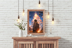 Anime landscape of Person Traveling Anime Wall Art - beink online art store