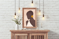 Portrait of A Black Woman With Earrings Wall Art