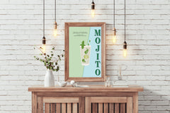 Mojito Cocktail With Ice Wall Art