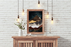 Marbled Mountain Modern Wall Art