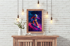 An astronaut riding a surfboard The concept of space travel wall art - beink online art store