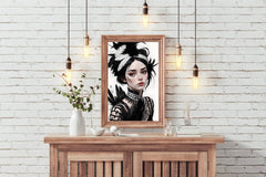 Lady with Feather Clothes Wall Art - beink online art store