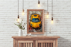 Yellow Lamborghini Wall Art