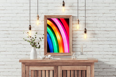 Multicolor Lines Abstract Wall Art