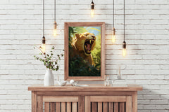 Digital Style Lion Animal Wall Art