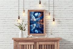 Blue Glass Building Wall Art