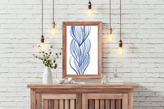 Blue Lines of Women's Hairstyles Wall Art