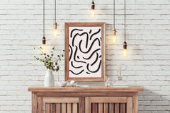 Black Spiral Lines Wall Art