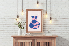 Pink And Blue Vase Wall Art