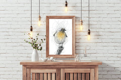 Black Pen and Ink Bird Illustration Wall Art - beink online art store
