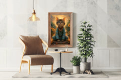 Cat Wearing Coat Animal Wall Art