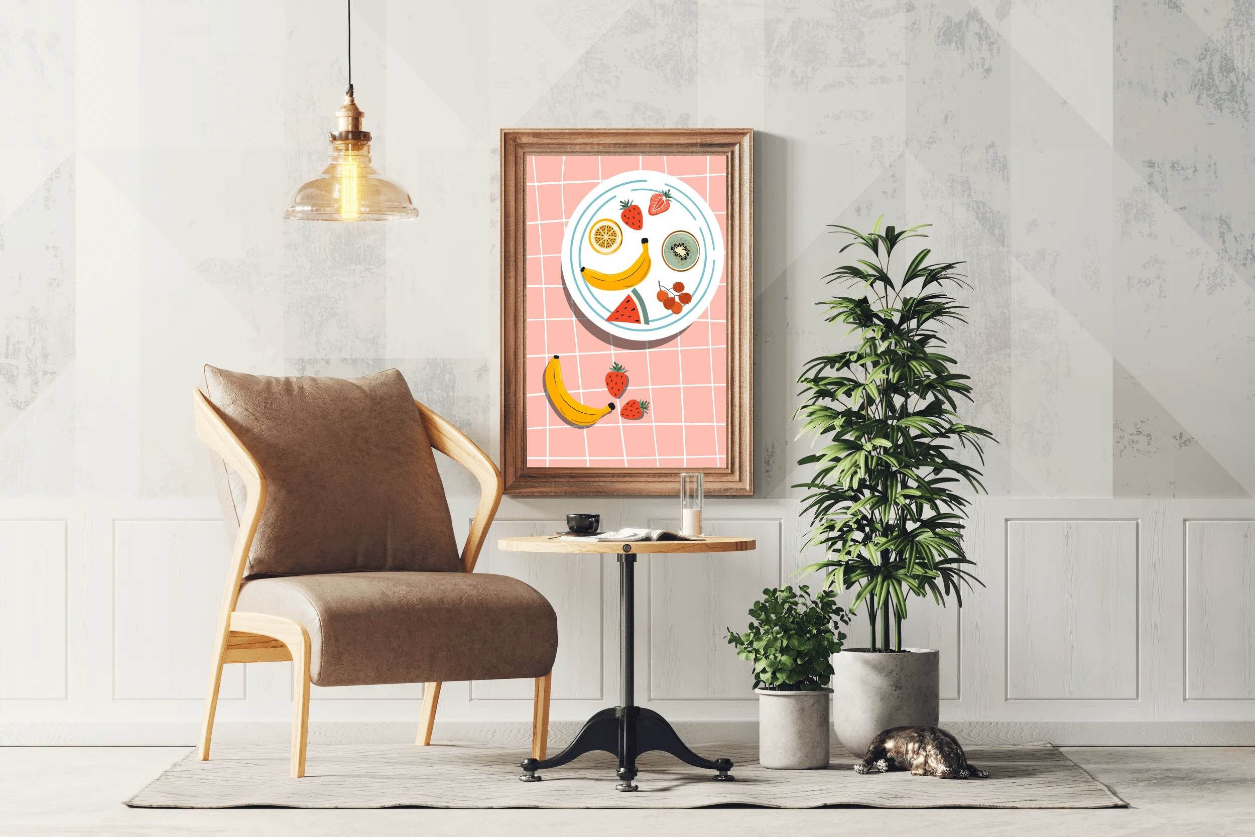 Painting a Plate Full of Fruit Wall Art - beink online art store