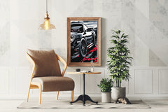 Black Porsche Carrera Canvas Wall Art