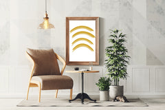 Yellow Semicircle Lines Wall Art