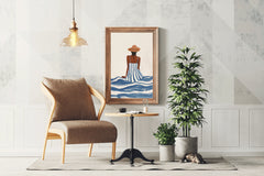 Women Sitting on a Beach Side - Beachside Tranquility Wall Art