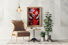 Spider Man Mask with Sticker on Mask Wall Art - beink online art store