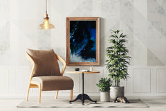 Blue Mix flowing Paint Abstract Wall Art