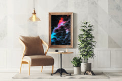 Dark Color Night View on Brush Strokes Abstract Wall Art