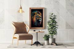 Painting of Volcanic Lion Head Wall Art