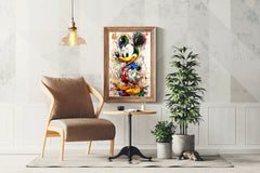 Colorful Mickey  with Oil Paint Wall Art