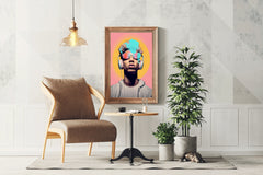 Hey DJ Headphones Wall Art