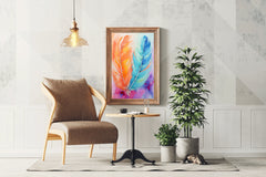 Painting Colored Feathers Wall Art