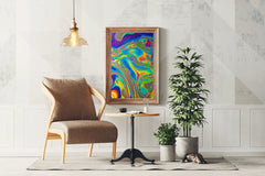 Multicolor Oil Paint Fluid Abstract Wall Art