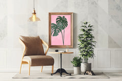 Monstera Deliciosa Plant Drawing Wall Art