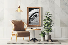 Arch Corridor Black & White Wall Art