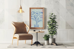 Blue Orchid Flowers in A Vase Wall Art