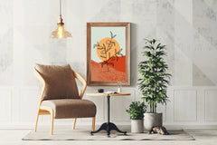 Shrivelled Plant With Sun Abstract Wall Art