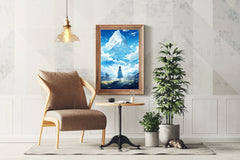 Fantasy Anime Style Scene in Mountain  Wall  Art