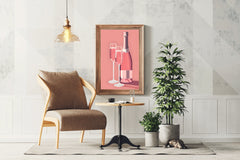 Pink Champagne Wall Art