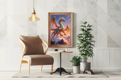 Flying Golden Dragon Animal Wall Art