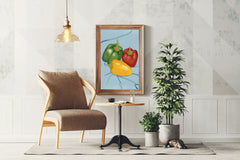 Colored Bell Pepper Painting Wall Art