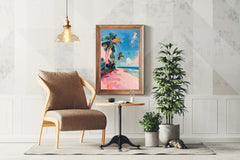 Watercolor Painting Of The Beach Wall Art