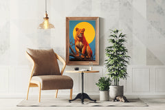 Digital Lion Painting Wall Art