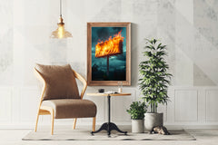 Fiery Billboard Wall Art