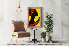 Gold Black Woman Wall Art - beink online art store
