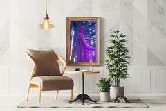 Purple Women Silk Dress Wall Art